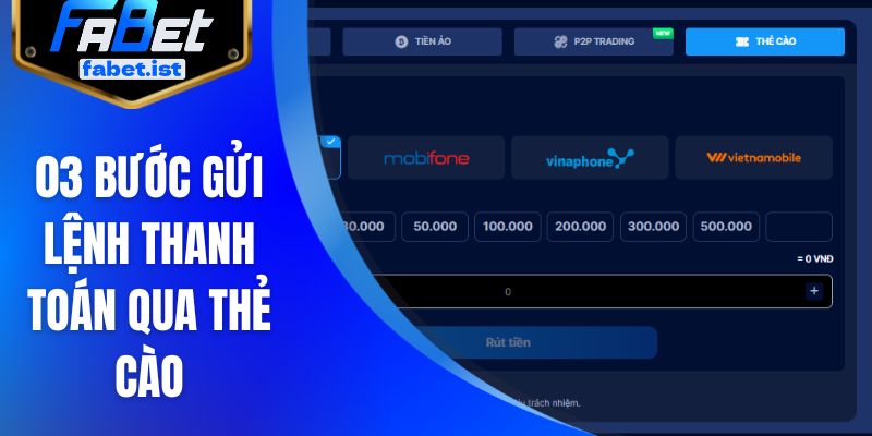 03 bước gửi lệnh thanh toán qua thẻ cào